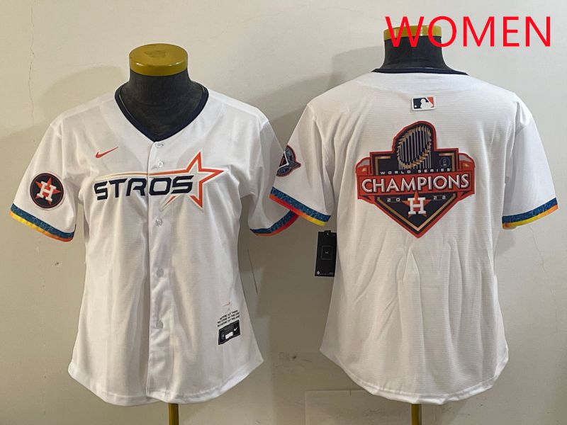 Women Houston Astros Blank White Fourth generation Joint Name 2025 Nike MLB Jersey style 18->women mlb jersey->Women Jersey